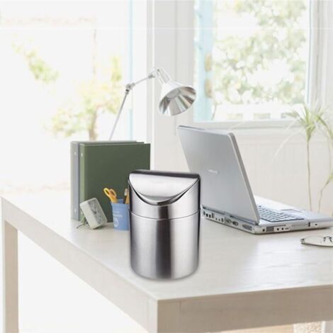 Mini Poubelle De Table En Acier Inoxydable Avec Couvercle Basculant Rouge 91940543
