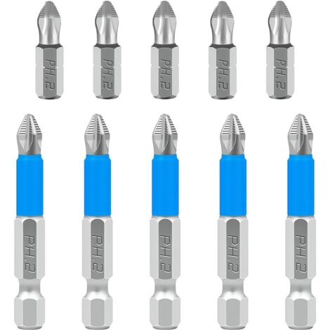 Set De 6 Embouts Tournevis Magnétiques PH2 – Acier Allié Longueurs Variées