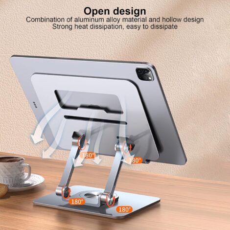 Support Ordinateur Portable Rotatif 360° Réglable Kitbox - Ergonomique 10-17 Pouces MacBook Noir