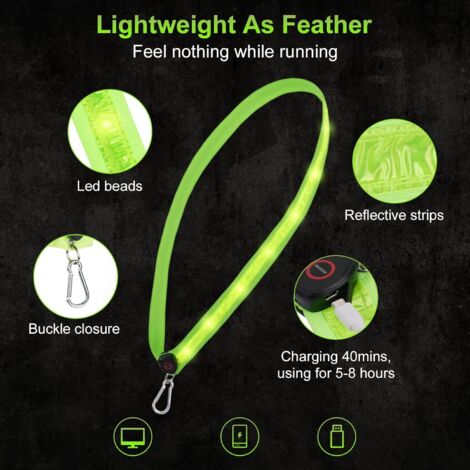 Ceinture de course à DEL réfléchissante haute visibilité équipement de