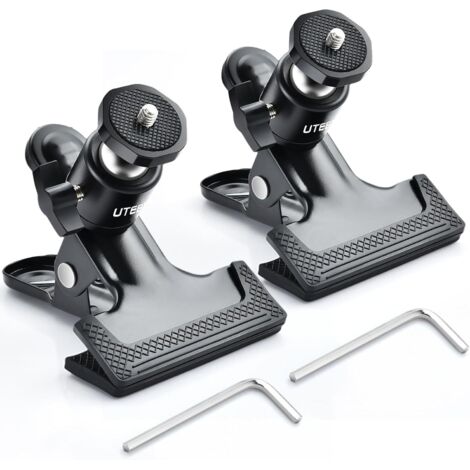 Lot 2 Pinces Porte Réflecteur 360° Avec Support Smartphone - Clip Trépied Photo