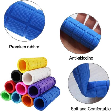 Poignées De Guidon De Vélo Pour Enfants - Couleur Vive - Housse De Protection Pour Guidon De Vélo - Rose Et Bleu