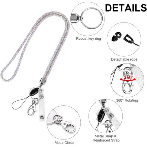 Vicloon Lot de 2 porte-clés en paracorde avec anneau en métal et mini cordon tressé amovible pour clés, porte-badge, noir