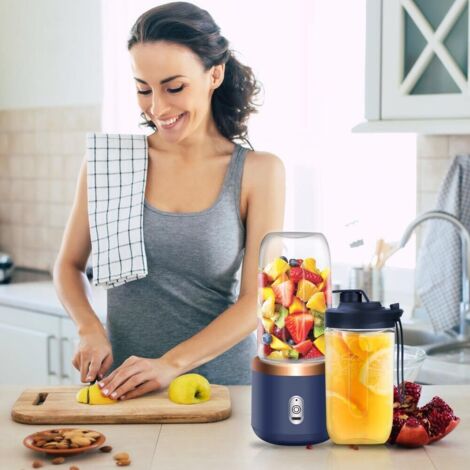 Blender Portable USB 480 Ml - Mixeur Personnel Sans Fil Pour Smoothies Au Bureau, Salle De Sport Ou Pique-nique