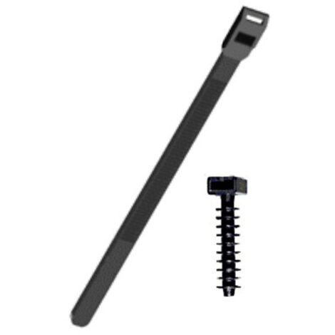 Lot De 10 Colliers De Serrage Acier Inoxydable V2A Noir - 7.9 X 450 Mm, Résistance 160 Kg, Pour Câbles Et Tuyaux