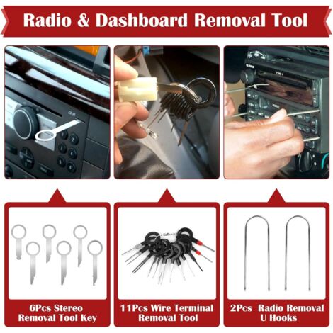 40 Pièces Outils De DéMontage De Garnitures Trousse Rivet Clips Et Bandes De Cable Pour Voiture Porte Panneau Tableau De Bord 89467203