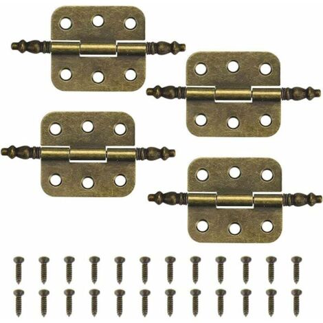 Lot De 16 Charnières Vintage Ton Bronze – 46x36mm – Quincaillerie Style Rétro – Uxcell