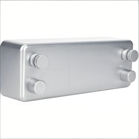 Étendoir à linge mural rétractable avec double fil extensible, coupe-vent, 4 m, en acier inoxydable, charge maximale 15 kg (argenté) (1/5)
