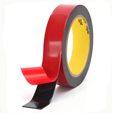 Ruban adhésif double face extra fort, adhésif de fixation puissant pour l'intérieur et l'extérieur, étanche, résistant aux hautes températures (25 mm x 3 m) (1/5)