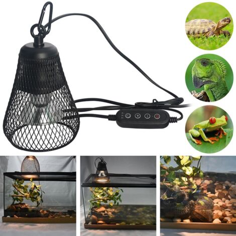 Lampe chauffante 50 W pour terrarium de reptiles (lézards, serpents, tortues), avec UVA et UVB à intensité variable. (1/5)
