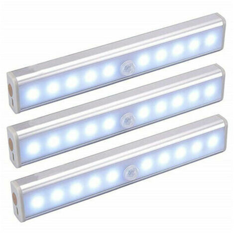 Ensemble de 3 lampes LED, sans fil, rechargeables par USB, aimantées, avec détecteur de mouvement, portables. Lampe de placard, lampe de secours portable, veilleuse pour enfants, éclairage de salon, é (1/5)