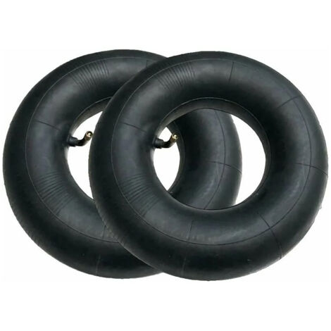 Roue et chambre à air pour tondeuse à gazon, lot de 2 chambres à air 4.00/3.50-6 350/400-6 3.50-6 4.00-6 4.10-6 avec valve coudée TR87 de rechange pour diables, tondeuses à gazon, etc. (1/5)
