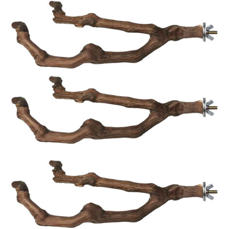 Perchoir naturel pour perroquet, support pour oiseaux, bâtonnet de vigne sauvage, fourche à griffer, jouet pour perruche grimpante.