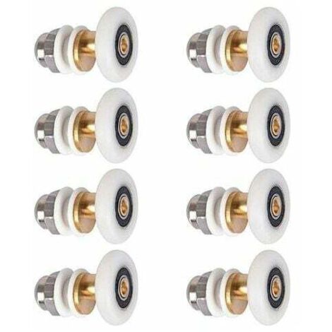 8 roulettes pour porte de douche coulissante, salle de bain, 19 mm, haut et bas (1/5)