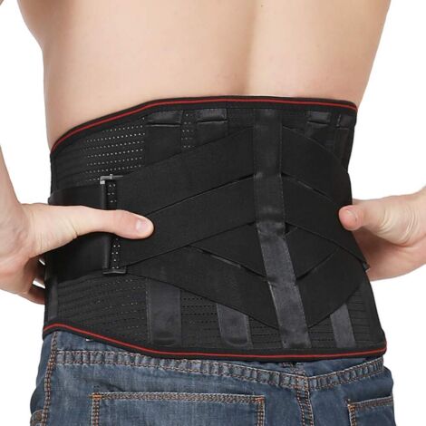 Ceinture de soutien lombaire ajustable pour hommes et femmes, avec baleines de soutien, pour prévenir ou soulager les douleurs dorsales, la scoliose et la sciatique.