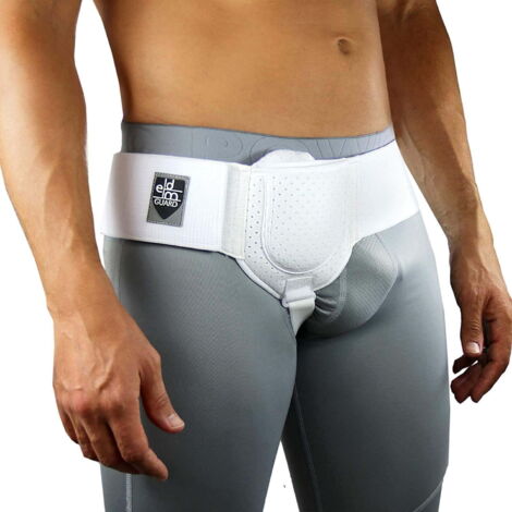 Ceinture de soutien herniaire pour homme Côté gauche ou droit Soutien post-opératoire pour hernie inguinale Sangle de taille ajustable Taille S/M