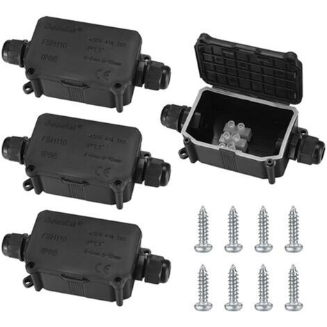 Boîte de jonction étanche IP66 (4 pièces), boîte de dérivation étanche extérieure, connecteur de câble à 2 voies PG9 pour câble Williamson 3-8 mm et Williamson 6-10 mm. (1/5)