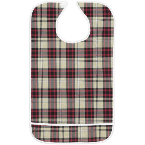 1 bavoir imperméable 45 x 75 cm pour adulte/personne âgée, lavable, avec poche, pour protéger les vêtements lors des repas.