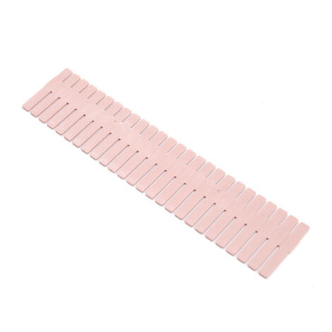 Lot de 4 séparateurs de tiroir en plastique, réglables, rose, 37 x 7 cm.
