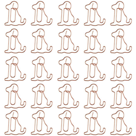 Lot de 30 trombones décoratifs en forme de chien, trombones animaux, trombones métalliques créatifs, marque-pages mignons pour livres, notes, affiches, photos, cadeaux, fournitures scolaires et de bur