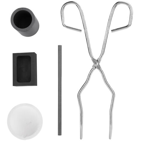 Kit de fusion de graphite 5 pièces : bols en quartz, pince longue, creuset, auge, tige de mélange, forge. (1/5)