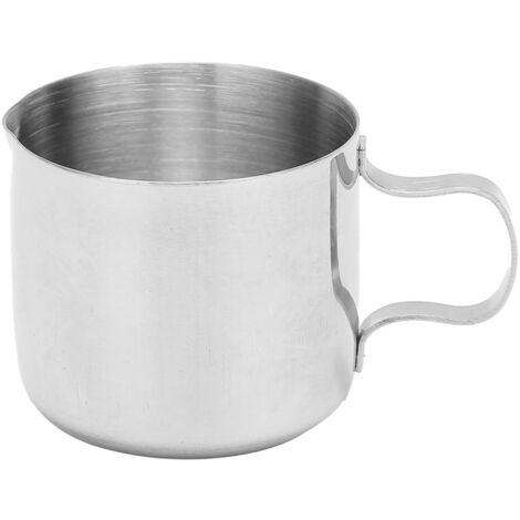 Pichet à mousser le lait 30 ml en acier inoxydable, corps droit, matériau de qualité alimentaire, facile à nettoyer, idéal pour les familles et les cafés. (1/5)