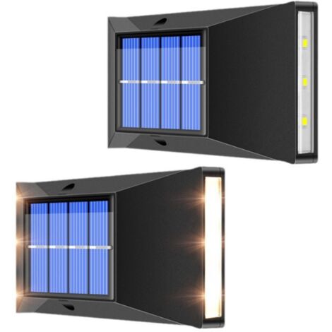 Lampe Solaire Applique Murale 6 LED avec Détecteur IP65 étanche pour Jardin Éclairage Extérieur Lot de 2 (1/5)