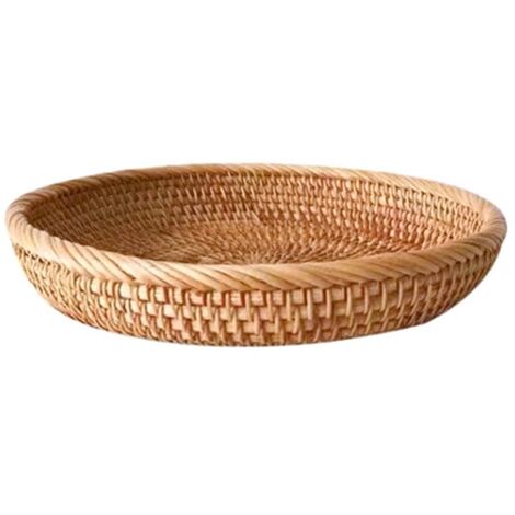 Panier à fruits en rotin véritable fait main, plateau pour pain et collations
