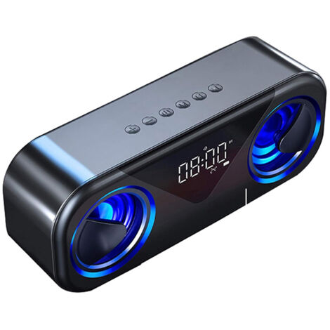 JINFGERNE Enceinte Bluetooth à Double Haut-Parleur avec Affichage de la Température