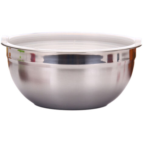 Bol mélangeur épais en acier inoxydable avec couvercle, bol à salade pour la cuisson, ustensiles de cuisine (20 cm) (1/5)