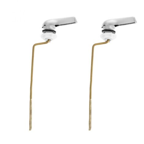 Lot de 2 poignées de chasse d'eau de rechange compatibles avec les poignées à levier de réservoir de toilette à montage latéral (1/5)