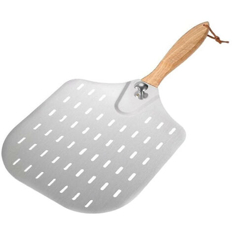 Perforated Pizza shovel, stainless steel Pizza shovel, 36x31cm, Pizza shovel with removable handle,Durable and lightweight (1/5)