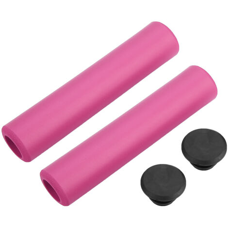 1 paire de poignées de guidon de vélo antidérapantes et antichoc en silicone avec embouts rouges
