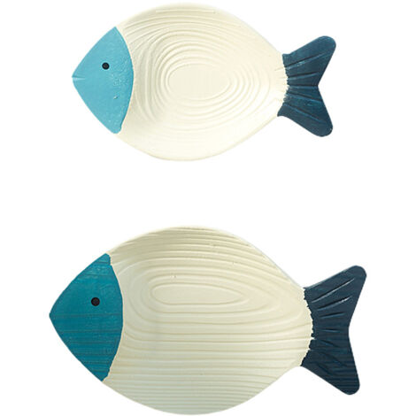 Signes Grimalt Décoration murale poisson assiettes en bois vert 32x30x1cm