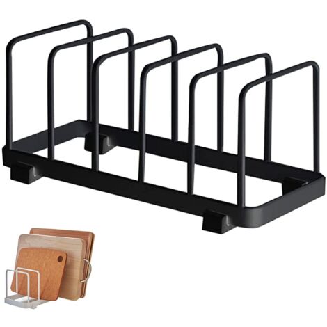 Égouttoir à vaisselle de style nordique pour cuisine, porte-assiettes multifonctionnel, porte-planche à découper - noir (1/5)