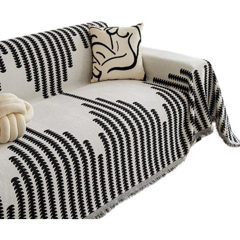 Housse de coussin pour canapé, housse de canapé épaisse en chenille pour canapé deux places, housse de canapé d'angle, serviette de canapé pour animaux et enfants (180 x 130 cm) (1/5)