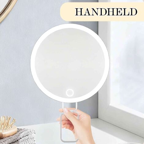 Mavoro Miroir De Maquillage De Voyage éclairé Par LED, Rechargeable, Grossissement X10, Lumière Du Jour LED, Petit Miroir De Voyage Pliable, Portable, Capteur Tactile, USB (Gris Graphite