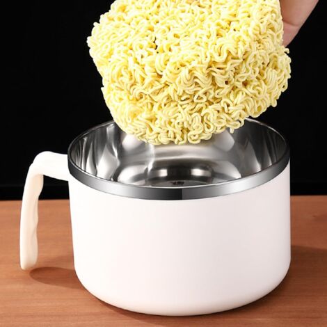 Bol à Ramen Micro-ondes Avec Couvercle - Grande Capacité, Poignées Froides, En Polypropylène - Idéal Nouilles Instantanées