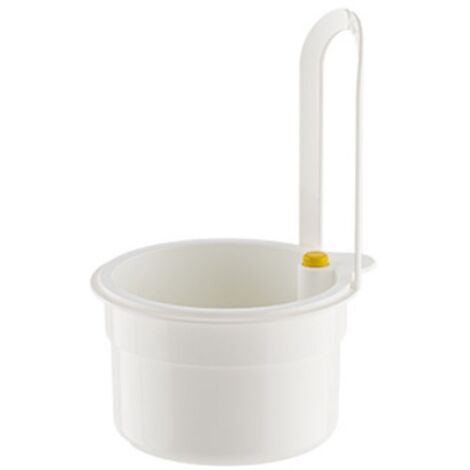 Afvoermand - Gootsteenzeef - Keukenafvoermand - Multifonction - Parfait pour l'afgieten van groenten - Blanc (1/5)