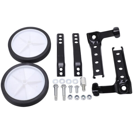 Roulettes d'apprentissage robustes pour vélo, cadre en acier, supportant une charge de 100 kg, avec supports de sécurité pour débutants, compatibles avec les vélos de 18 à 24 pouces, noires. (1/5)