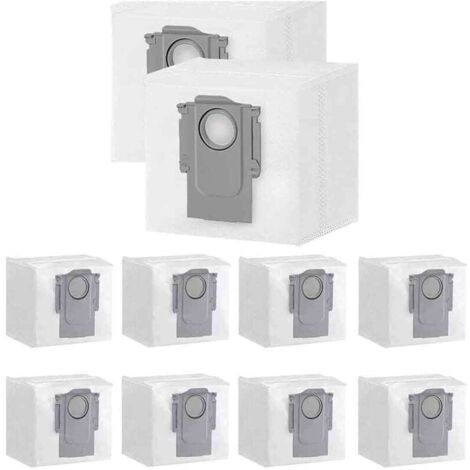 Lot de 10 sacs à poussière pour Xiaomi Roborock S7 Max Ultra / S7 Pro Ultra / Q7+ / Q7 Max+ / Q5+ Station d'aspiration robot aspirateur 3 l grande capacité Sac de rechange jetable,Filtre Brosse (1/5)