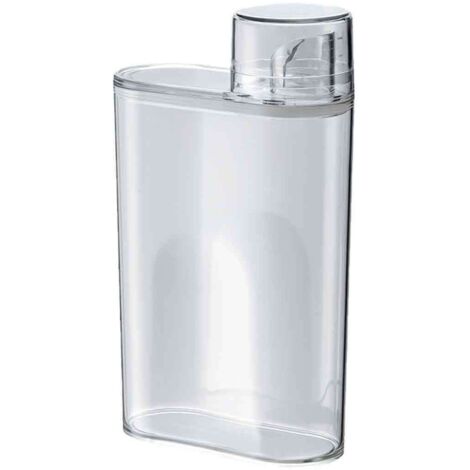 Bouteille distributrice transparente de lessive en poudre avec réservoir étanche pour buanderie (1/5)