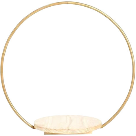 Présentoir à gâteaux rond géométrique en bois et métal doré de 50 cm (20 pouces) - Décorations pour mariages et fêtes (1/5)