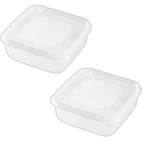 Lot de 2 boîtes de rangement de cuisine transparentes pour fromage et fruits, idéales pour le réfrigérateur. (1/5)