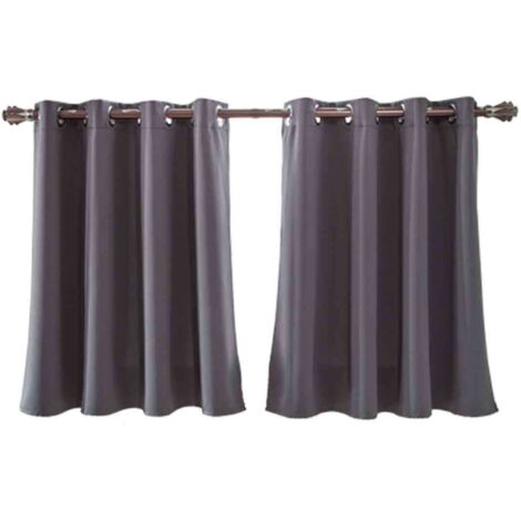 Rideaux Occultants Courts à Œillets - JINFGERNE - Longueur Ajustable 74 x 91 cm, Isolants Thermiques pour Chambre, Cuisine, Salle de Bain - Installation Facile et Confort Optimal (1/5)