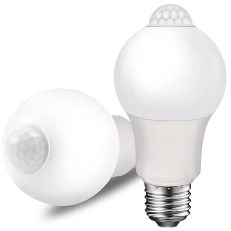 Ampoules à lumière blanche froide 12 W (équivalent 100 W), détecteur de mouvement (paquet de 2) (1/5)
