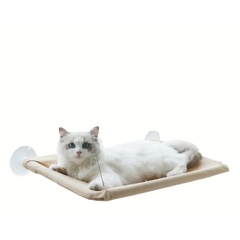 Hamac pour Chat Kaki - JINFGERNE - Lit Suspendu Confortable avec Ventouses Puissantes, Pliable et Pratique pour Toutes les Saisons, Idéal pour Optimiser l'Espace Intérieur (1/5)