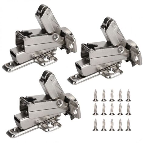 Concealed hinges, 175 degrees, silver, 9.9x6.4x6.3cm, set for cabinet doors (1/5)