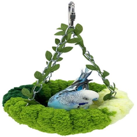 Nid d'oiseau - Grand nid suspendu vert forêt (feuilles vertes) (1/5)