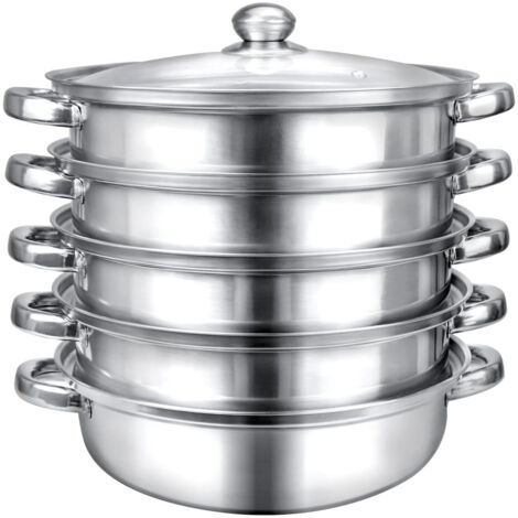Cuiseur vapeur à 5 niveaux en acier inoxydable 410 pour viande et légumes - Outil de cuisine (1/5)